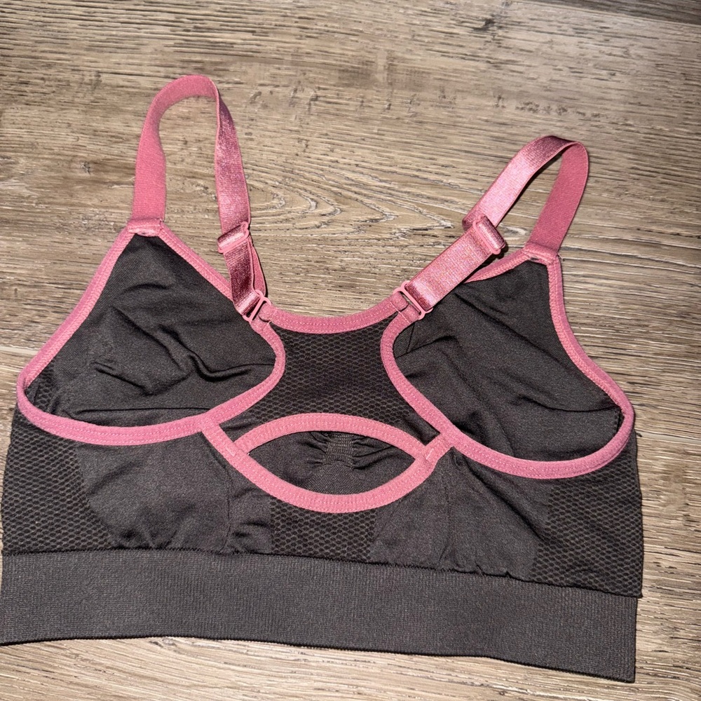 Reebok Trio Sports Bra Set - Pink, Black, Striped - Picture 12 of 13
